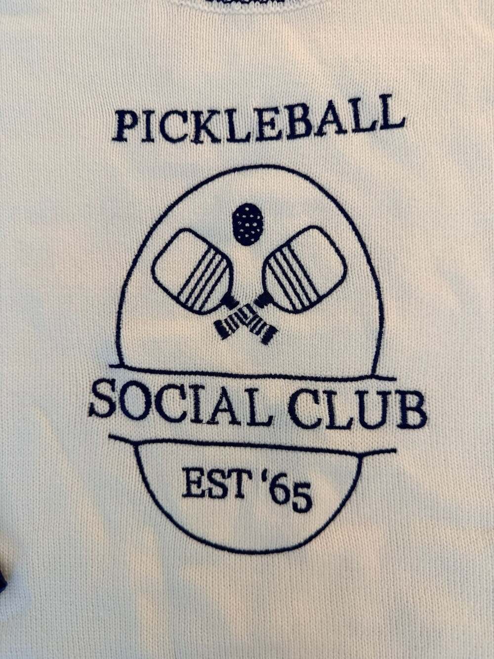 Sincerely Jules Pickleball Social Club Cropped Knit Sweater Size Small Preppy - Picture 3 of 5